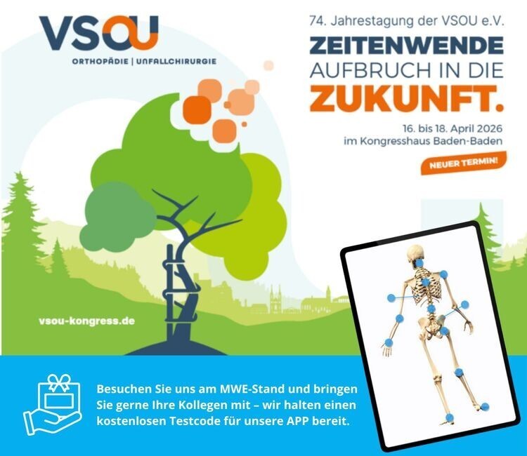 Teaser vom VSOU Kongress in Baden Baden mit der Info des kostenlosen Testzugangs zur MWE App